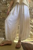 Lalli Damask 7/8 Barrel Leg Pant White